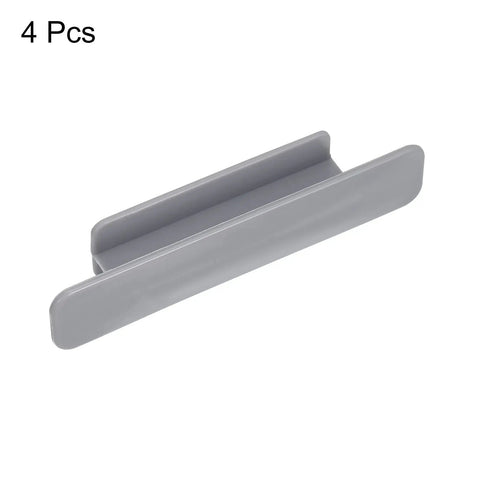 Four Pack Self Adhesive Drawer Handles Grey Plastic Pulls For Cabinets Bathroom Closet Wardrobe Dresser 110mm Long With Smooth Groove Design And Easy No Drill Installation, 4 pcs gray plastic handle