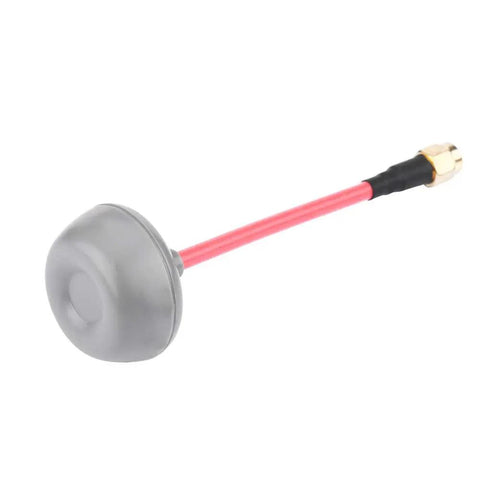 RHCP 5.8G FPV Antenna Dual Mushroom Shape For TX And RX Drone Accessory With Fast Transmission Wide Range High Sensitivity For 5.8GHz FPV Systems RP-SMA Male Connector, grey mushroom design antenna with red cable