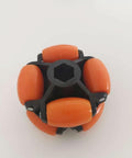 Replacement 70mm omni-directional caster wheel with orange rollers and 14mm bore