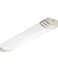 Two Foot LED Linear Light Fixture Wet Listed Brushed Nickel Finish Delivers 2180 Lumens At 120 Volts And 25 Watts For Kitchen Office Or Closet