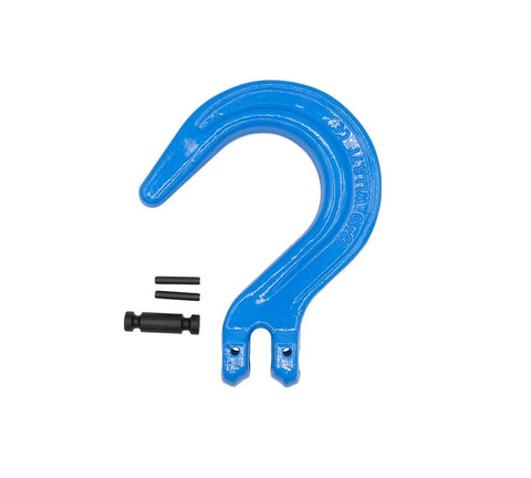 4 Pack One Half Inch Grade 100 Clevis Foundry Hooks Set for Towing and Rigging, Alloy Steel With Sky Blue Painted Finish, WLL 15000 Lbs
