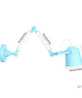 Real Deal Nordic Metal Swing Arm Wall Sconce Adjustable Task Light With Heavy Gauge Body E27 Compatible Easy Install For Bedroom Hallway Living Room Top Pick Gray White Finish, blue adjustable lamp with measurements.