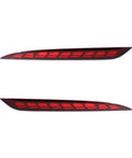 Street Ready Sequential Led Rear Bumper Light Assembly For Tesla Model 3 2017 To 2022, dual red light modules, straight drop install.