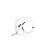 Real Deal Hardwired AC220V Smoke Detector With NO NC Switch Output For Reliable Fire Safety, 85 Decibel Siren And Smart Sensors Ditch False Alerts From Daily Cooking Smoke, shown with red LED.
