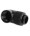 G1/4 inch 90° male-to-female rotary PC water-cooling fitting, black