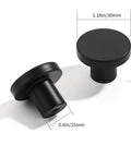 18 Pack 1-1/5 Inch Matte Black Round Cabinet Knobs Zinc Alloy Heavy Duty Pulls For Cabinets Doors Suitable For Bathrooms Kitchens Closets