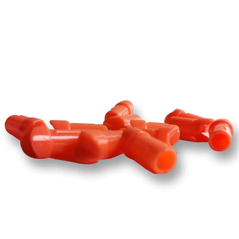 Half Moon Arrow Nocks 50 Pack Plastic Crossbow Nocks For 7.6mm ID Bolts Orange Replacement Tips For Target Practice And Hunting