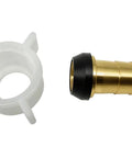 Brass Go To Half Inch Barbed To Half Inch NPT Female Swivel Nut Adapter Fitting, 2 Pack, white swivel nut and brass barb