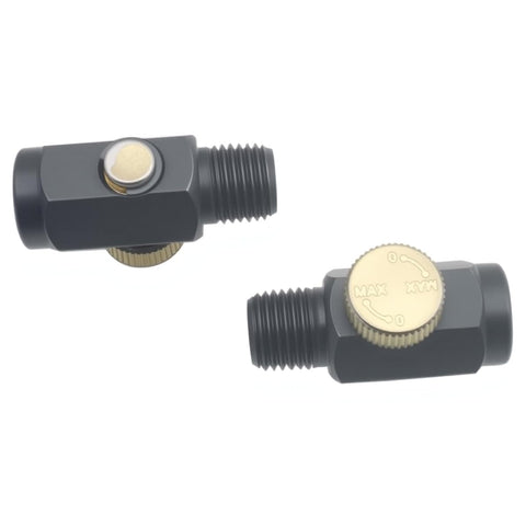 Two Pack Brass Inline Air Flow Regulator Adjustable One Quarter Inch NPT Male and Female Valves for Air Compressors