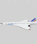 Concorde Diecast Airplane Model 1/400 Scale With Stand All Metal Air France Plane Collectible desk piece side view.
