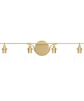 Gold Vanity Lights 4 Light Modern Bathroom Fixtures With Gourd Glass Shades, Dope Gold Finish And Clear Glass