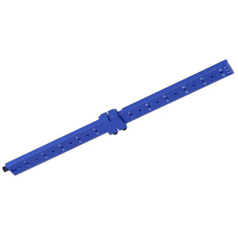 Slick Go To Bandsaw Alignment Gauge With Twelve Inch Laser Etched Sixteenths And Heavy Duty Magnets For Dead On Cuts and Zero Drift Hassle Plus Compact Marking Hook For No Sweat Shop Work, blue aluminum ruler