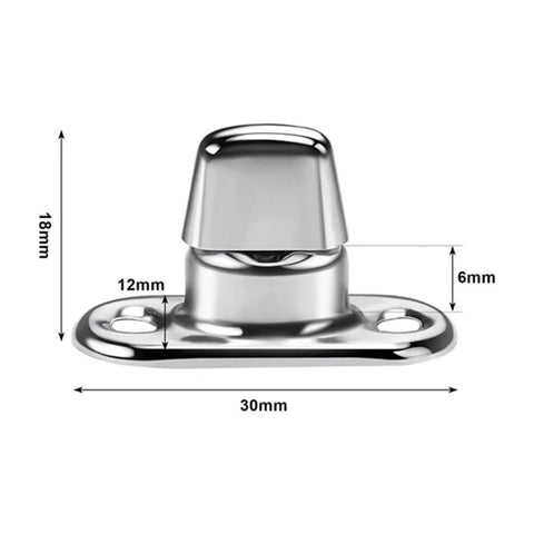 No Sweat Setup Heavy Duty Canvas Twist Lock Fasteners Turn Button Eyelet Studs 40 Sets With Washers, silver metal angle view with size dimensions