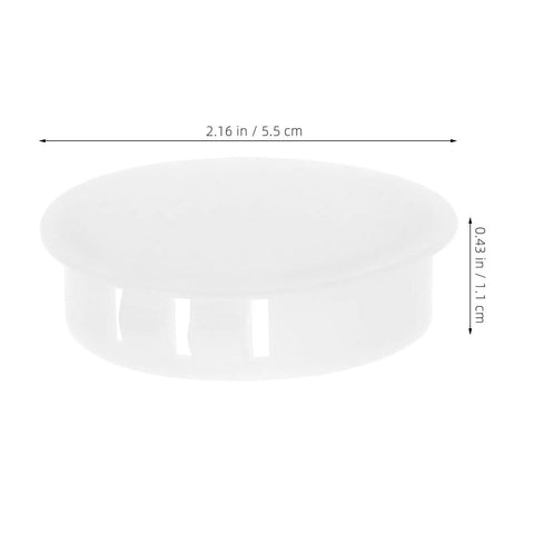 White Plastic Screw Hole Plugs For 2 Inch Round Holes No Fuss Snap In Locking Fasteners 20 Pack Matte Finish Covers product dimensions