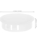 White 50mm Round Flush Snap In Screw Hole Covers Plugs For Furniture And Kitchen Cabinets Easy Install Matte Finish Locking Caps