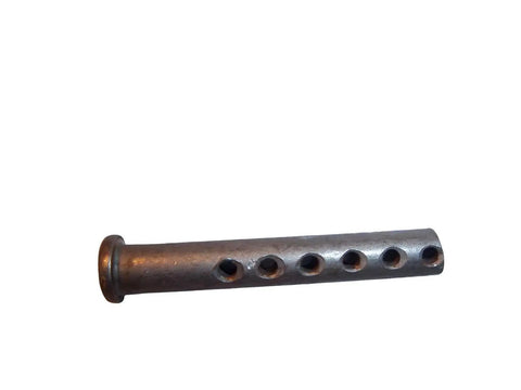 Steel Universal Tiller Pin with holes for various brands, dimensions 5/16 to 2 inches, part 02327 for garden tillers and lawn tools.