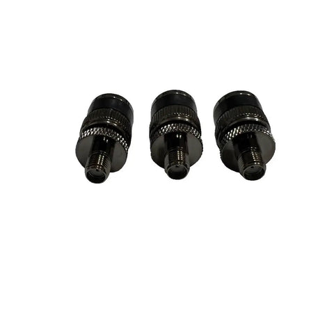 Three Pack SMA Female To BNC Male Coax Adapter Set For Amateur Radio, Antennas, And Video Gear - Black Chromium Plated Copper Connectors