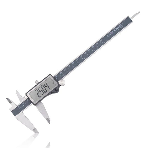 IP54 Digital Caliper 0 To 8 Inches 200 Millimeters Inch Metric Fractions Conversion Stainless Steel With Large LCD Screen.