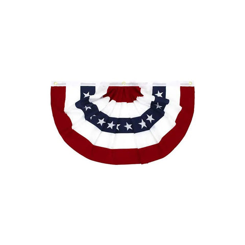 American Pleated Fan Flag 1.5x3 Ft Set Of Four Patriotic Bunting Flags with stars and stripes, durable polyester