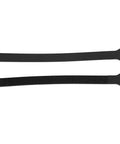 Inline Skate Replacement Straps For Roller Skates Easy To Install And Tighten Belt Fits Most Skating Shoes PVC Durable Strap For A Secure No Slip Comfortable Fit And Quick Release Fastening, showing two black PVC straps with holes and grooves
