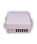 Front view of Heavy Duty Weatherproof Multi Purpose Enclosure 9x9x4 Inch with cable retention slots and flexible mounting bosses.