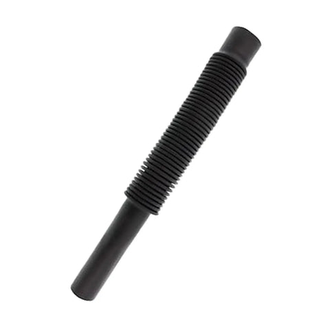 Flexible Seed Tube 816-003C Replacement For Great Plains Grain Drills, Plug And Play, black ribbed tube, top view.