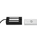 Heavy Duty 4 Pack Electric Magnetic Lock With Rock Solid 130 Lb Grip For Door Access And Entry Systems Featuring Dc 12v Power showing a black and silver magnetic lock components.