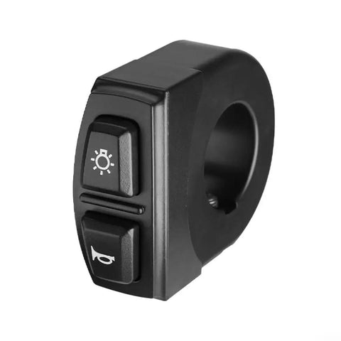 2 In 1 Bike Headlight And Horn Switch For 22.2mm Handlebars Waterproof 3 Pin Design ABS Housing Close-up
