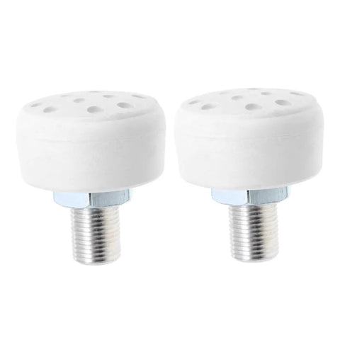 2 Pack Rubber Toe Stops For Roller Skates And Quad Skates, Round Brake Block Stoppers, durable white rubber with threaded metal posts