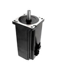 CNC open-loop brake stepper motor, 86 flange, black housing with silver mounting face and protruding shaft.