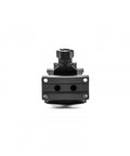Front view of SPR Precision MRO 1/3 Co Witness Black Optics Mount for AR Platforms, durable aluminum construction, quick install rail system.