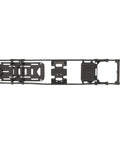 Top view of Carbon Fiber Crawler Chassis Frame Kit With 4.3mm CNC Metal Build For Axial SCX10 II, black, durable, lightweight frame.