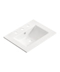 24 Inch Bathroom Vessel Sink, Ceramic Vanity Sink Top with Pre-Drilled Holes, white ceramic design with integrated oval sink.
