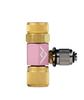 5/16 Inch Female Flare To 1/4 Inch Male Vacuum Adapter Built Damn Tough Aircraft Aluminum, showing dual O-ring seal and brass fittings.