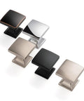Polished Chrome Curved Square Top Cabinet Knobs 25mm 10 Pack Durable Metal Pull Handles for Kitchen Cabinets Bedroom Dressers Bathroom Wardrobe Hardware, various finishes
