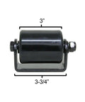 3 Inch Heavy Duty Plastic Gate Roller Top Guide for Smooth Sliding Non Marking Wheel Black Hard Plastic