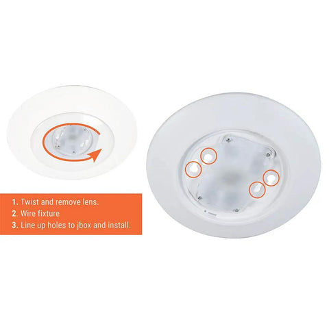 6 Inch Recessed LED Disc Ceiling And Wall Light Surface Mount Warm White 3000K install instructions