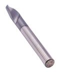 Spotting drill, side view, AlTiN-coated solid carbide, 1/4 in shank, 2-flute, 90° point, 2-1/2 in overall length