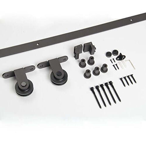 Vintage Kate Sliding Barn Door Hardware Kit For One Door, 8 Foot Track With 2 X 1220mm Rails, Top Mounted Rollers