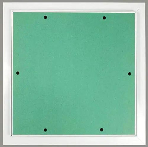 Heavy Duty 16 By 16 Inch Aluminum Access Panel With Ready Install Frame For Drywall Or Drop Ceiling No Fuss Push Latch Hatch For Hvac Ducts Plumbing And Electrical, shown from above.