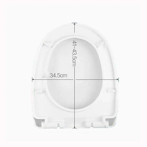 Top Shelf D Shaped Soft Close Toilet Seat With Secure Quick Release And 360 Swivel Adjustable Hinges For No Fuss Bathroom Cleaning And Slick Polypropylene Build dimensions and shape view.