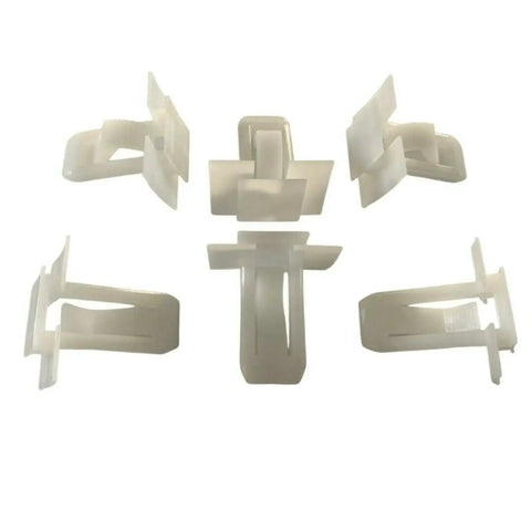 Ten Piece Front And Rear Headliner Molding Clips A Pillar Garnish Fasteners And Buttons Replacement Set For 1982 1999 Chevy Buick Olds Pontiac GMC F Body Cars, close-up view