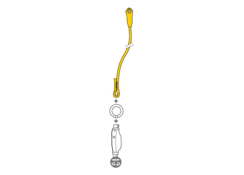 Jane I Lanyard 60 Cm Fall Arrest Lanyard For Safe Single Lanyard Setup ANSI CSA Certified EN 354 EN 795 Type B diagram.