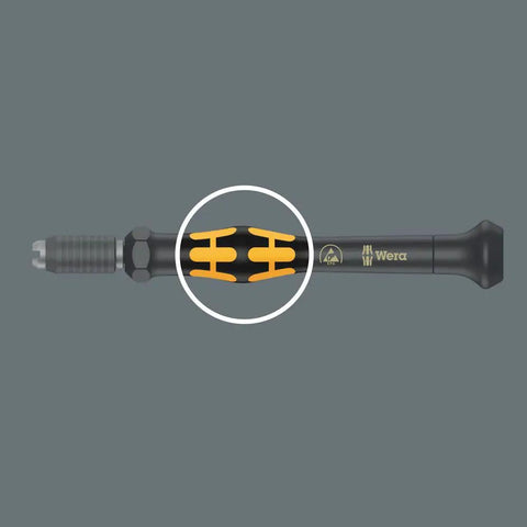 Kraftform Kompakt ESD 11 Piece Micro Tool Set For Precision Mechanics with swivel cap handle and anti-roll holder detail.