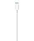 Front view of white Apple USB-C to Lightning charging cable, 1 m