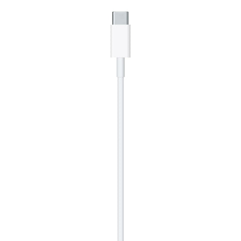 Front view of white Apple USB-C to Lightning charging cable, 1 m