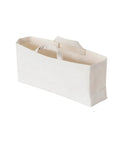 Slim Fabric Storage Bins With Comfort Handles Narrow Closet Organizers For Shelf And Cabinet Durable Canvas Containers in white.