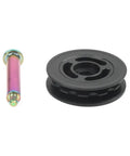 Upgrade Your Brompton Folding Bike With This Epic Nylon Chain Tensioner Pulley Wheel Featuring A Durable TC4 Titanium Bolt And Smooth Ride Performance For 8mm Or 10mm Inner Diameter Rear Setup Options, black pulley and titanium bolt