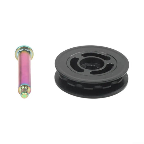 Upgrade Your Brompton Folding Bike With This Epic Nylon Chain Tensioner Pulley Wheel Featuring A Durable TC4 Titanium Bolt And Smooth Ride Performance For 8mm Or 10mm Inner Diameter Rear Setup Options, black pulley and titanium bolt