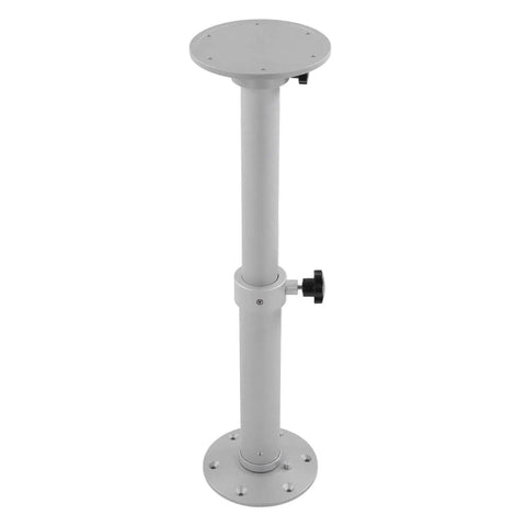 Adjustable Aluminum Table Leg With Telescoping Height From 445 To 685 mm Removable Base Frosted Silver Finish for RVs and Boats